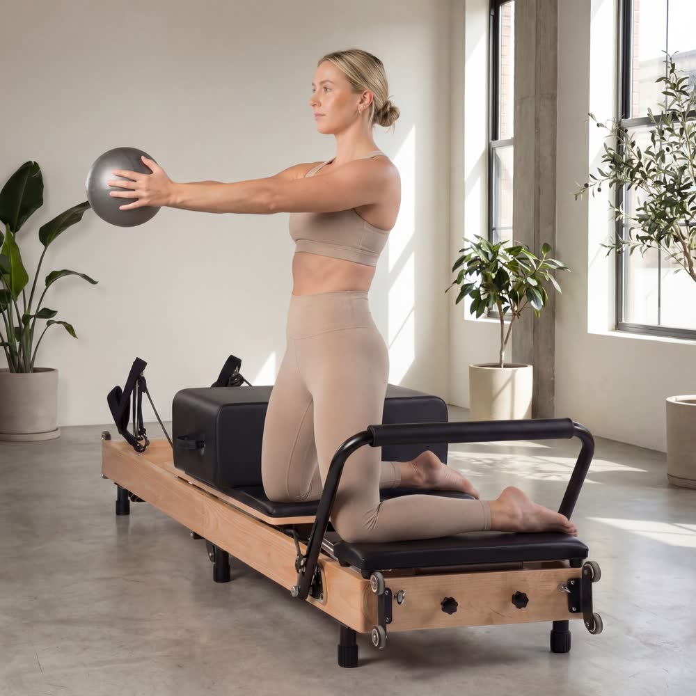 <span class="tsk-title-main">OakFlex Reformer</span><br><span class="tsk-product-subtitle" style="display:block;font-size:0.7em;color:#777;font-weight:400;">Foldable solid wood Pilates reformer</span>