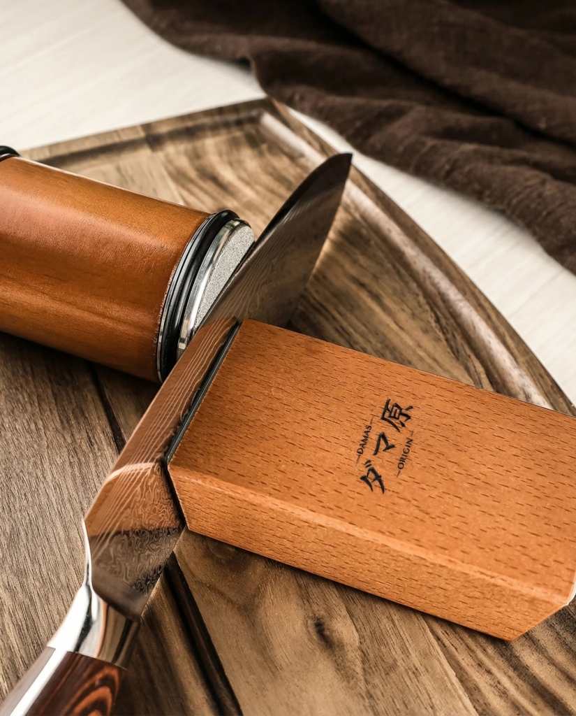 Magnetic Rolling Knife Sharpener - Oak