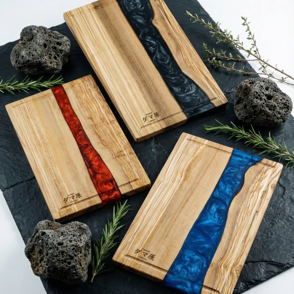 Artisan Cutting Board – Resin & Olive Wood