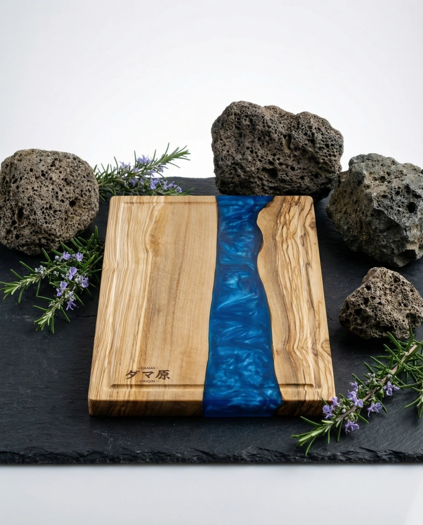 Artisan Cutting Board – Resin & Olive Wood