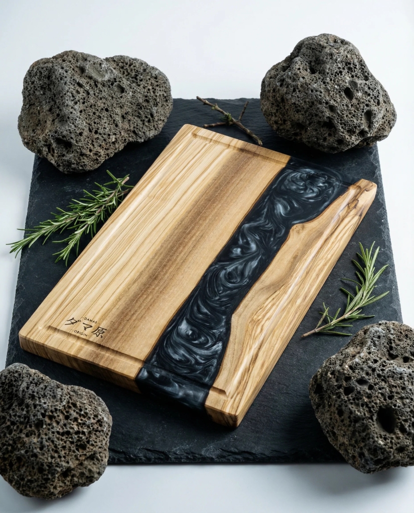 Artisan Cutting Board – Resin & Olive Wood