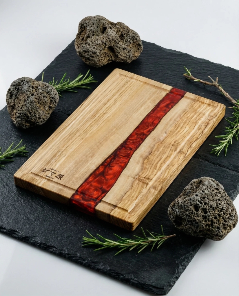 Artisan Cutting Board – Resin & Olive Wood
