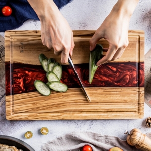 Artisan Cutting Board – Resin & Olive Wood