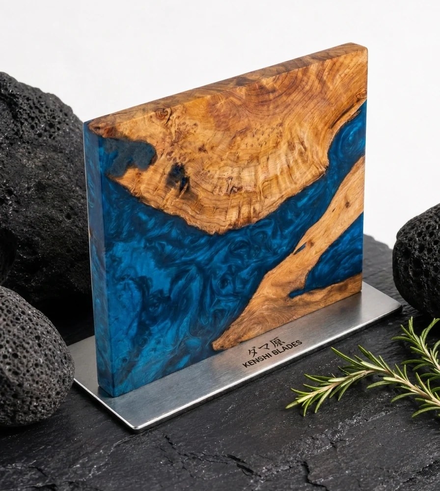 Magnetic Knife Stand in Stabilized Wood and Resin