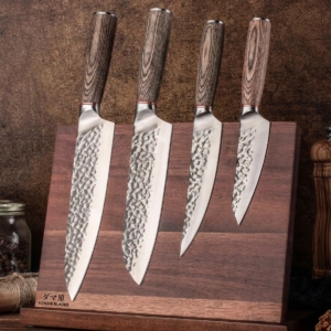 Natural Acacia Wood Magnetic Knife Stand
