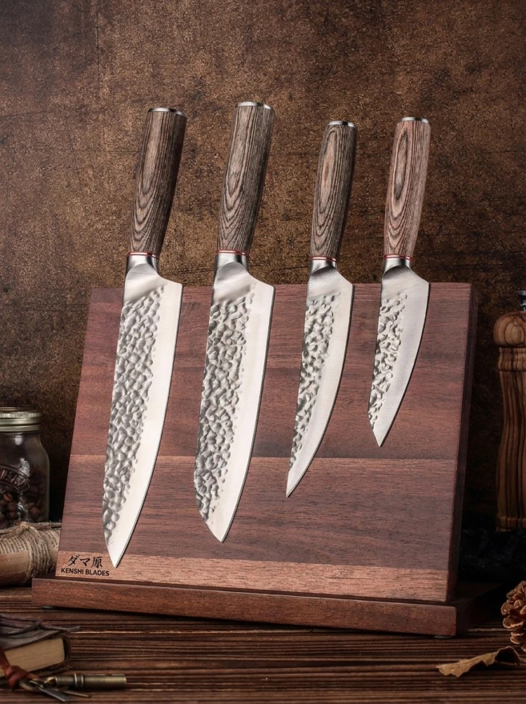 Natural Acacia Wood Magnetic Knife Stand
