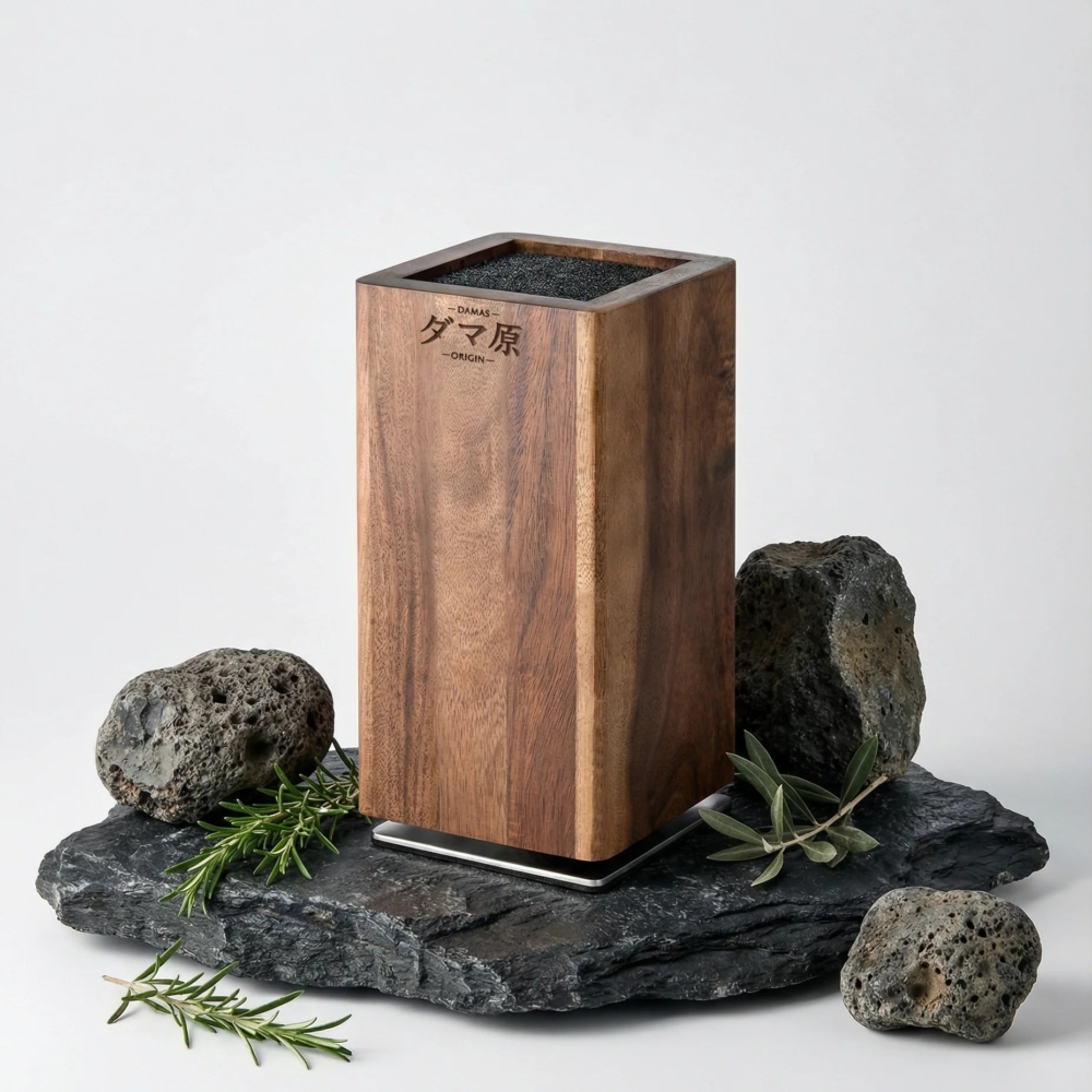 Rotating Magnetic Knife Block - Acacia Wood